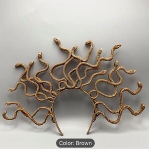 Brown plastic Medusa hair band for women one size fun Halloween costume nip